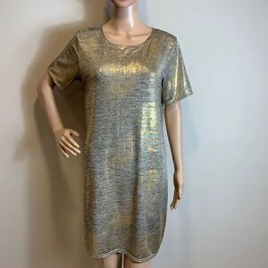 Boohoo mini dress Festival Christmas Gold party Cocktail size 8